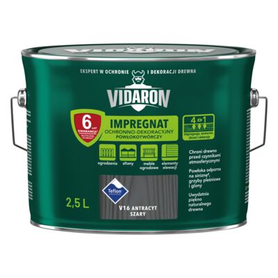 Impregnat Powłokotwórczy Ochronno-Dekoracyjny Antracyt Szary V16 2,5 l VIDARON