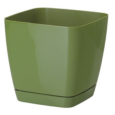 Doniczka TOSCANA 19 cm kwadratowa zielony oliwkowy