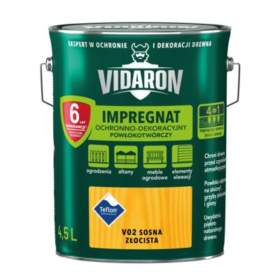 Impregnat Powłokotwórczy Ochronno-Dekoracyjny Sosna Złocista V02 4,5 l VIDARON