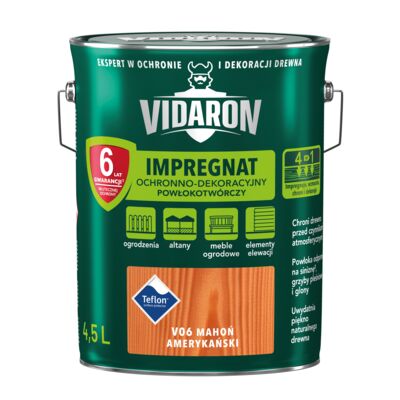 Impregnat Powłokotwórczy Ochronno-Dekoracyjny Mahoń Amerykański V06 4,5 l VIDARON