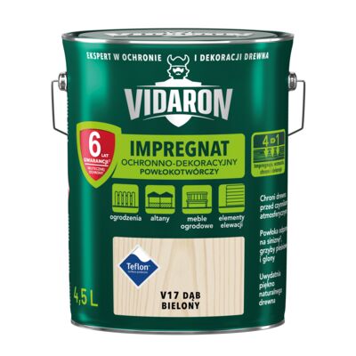 Impregnat Powłokotwórczy Ochronno-Dekoracyjny Dąb Bielony V17 4,5 l VIDARON