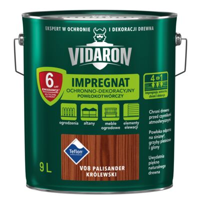 Impregnat Powłokotwórczy Ochronno-Dekoracyjny Palisander Królewski V08 9 l VIDARON