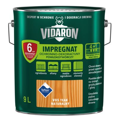 Impregnat Powłokotwórczy Ochronno-Dekoracyjny Teak Naturalny V05 9 l VIDARON