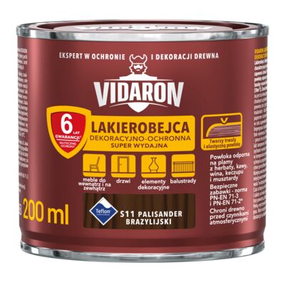 Lakierobejca Dekoracyjno-Ochronna Super Wydajna S11 Palisander Brazylijski 0,2 l VIDARON