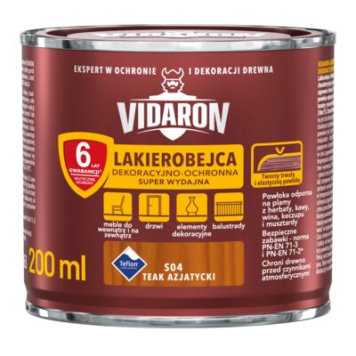 Lakierobejca Dekoracyjno-Ochronna Super Wydajna S04 Teak Azjatycki 0,2 l VIDARON