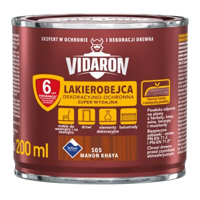 Lakierobejca Dekoracyjno-Ochronna Super Wydajna S05 Mahoń Khaya 0,2 l VIDARON