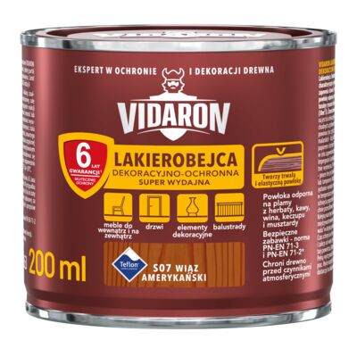 Lakierobejca Dekoracyjno-Ochronna Super Wydajna S07 Wiąz Amerykański 0,2 l VIDARON