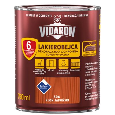 Lakierobejca Dekoracyjno-Ochronna Super Wydajna S06 Klon Japoński 0,75 l VIDARON