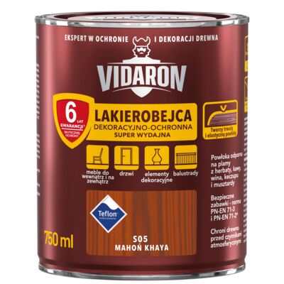Lakierobejca Dekoracyjno-Ochronna Super Wydajna S05 Mahoń Khaya 0,75 l VIDARON