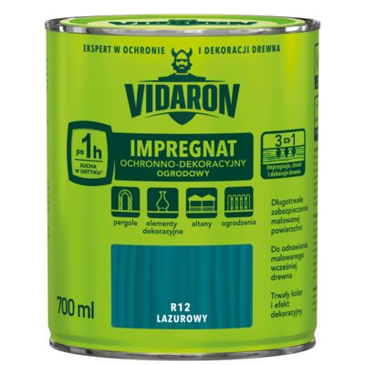 Impregnat Ochronno-Dekoracyjny Ogrodowy R12 lazurowy 0,7l VIDARON