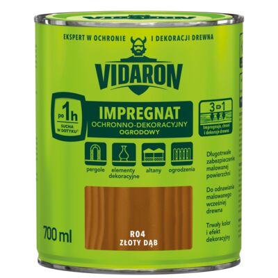 Impregnat Ochronno-Dekoracyjny Ogrodowy R04 Złoty Dąb 0,7l VIDARON