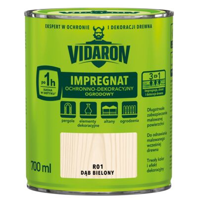 Impregnat Ochronno-Dekoracyjny Ogrodowy R01 Dąb Bielony 0,7l VIDARON