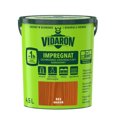 Impregnat Ochronno-Dekoracyjny Ogrodowy R03 Mahoń 4,5l VIDARON