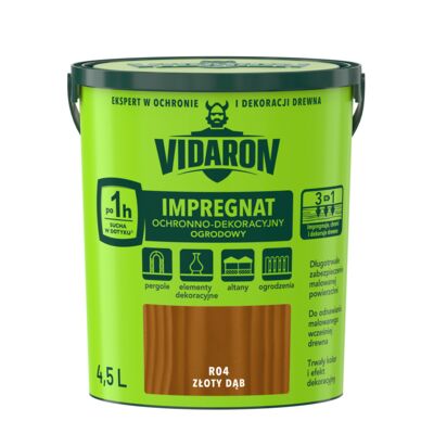Impregnat Ochronno-Dekoracyjny Ogrodowy R04 Złoty Dąb 4,5l VIDARON