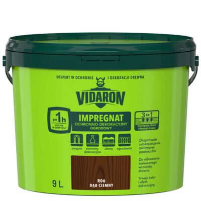 Impregnat Ochronno-Dekoracyjny Ogrodowy R06 Dąb Ciemny 9l VIDARON