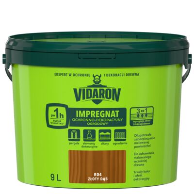Impregnat Ochronno-Dekoracyjny Ogrodowy R04 Złoty Dąb 9l VIDARON