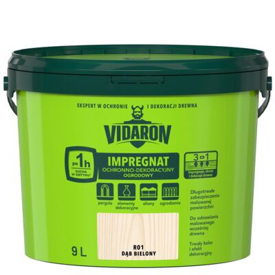 Impregnat Ochronno-Dekoracyjny Ogrodowy R01 Dąb Bielony 9l VIDARON