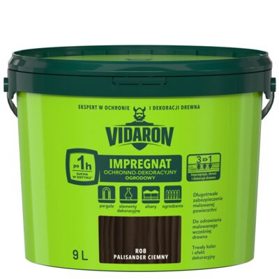 Impregnat Ochronno-Dekoracyjny Ogrodowy R08 Palisander Ciemny 9l VIDARON