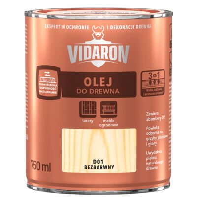 Olej do drewna bezbarwny D01 0,75 l VIDARON