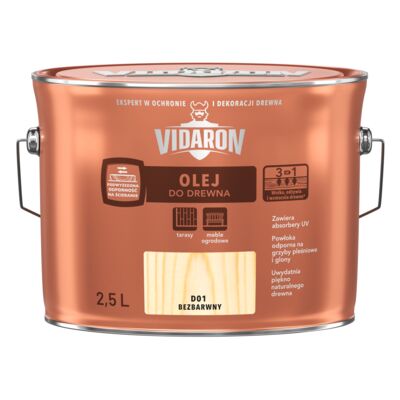 Olej do drewna bezbarwny D01 2,5 l VIDARON