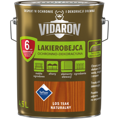 Lakierobejca Ochronno-Dekoracyjna Teak Naturalny L05 4,5 l VIDARON