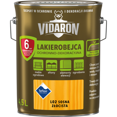 Lakierobejca Ochronno-Dekoracyjna Sosna Złocista L02 4,5 l VIDARON
