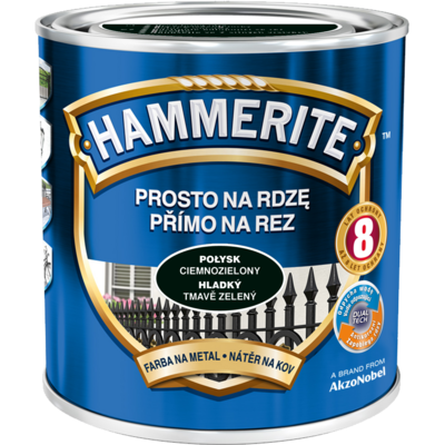 Farba Prosto Na Rdzę Ciemnozielony Połysk 0,25 l Hammerite