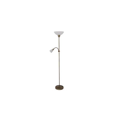 Lampa podłogowa Pearl classic E27  100W+E14 1x40W brąz