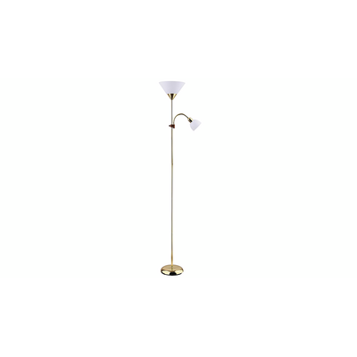 Lampa podłogowa Action E27/100 W E14/25 W złoty
