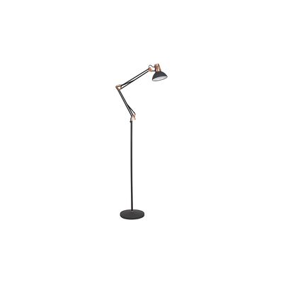 Lampa podłogowa Gareth E27 1x40W czarny matowy miedź