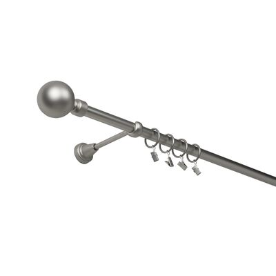 Karnisz metalowy 160 cm pojedynczy chrom mat Kula 19 mm