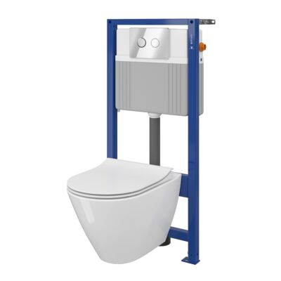 Zestaw podtynkowy WC bezkołnierzowy City Oval Cersanit