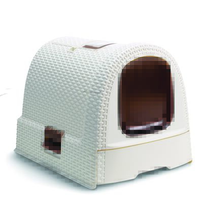 Toaleta dla kota 51 x 38,5 x 40 cm kremowo-brązowa