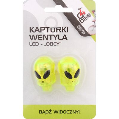 Nakrętki wentyla 2szt.LED "OBCY" 4bike