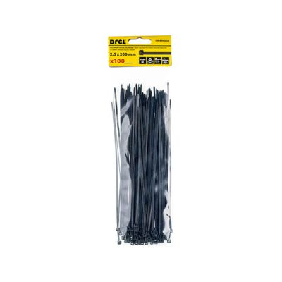 Opaska zaciskowa 2.5 x 200 mm czarna nylon 100 szt. Drel