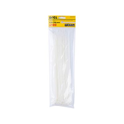 Opaska zaciskowa 4.8 x 300 mm biała nylon 100 szt. Drel