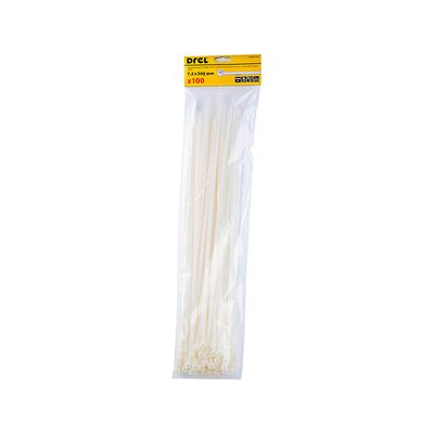 Opaska zaciskowa 7.2 x 500 mm biała nylon 100 szt. Drel