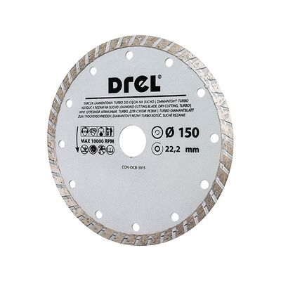 Tarcza diamentowa do cięcia na sucho TURBO 150 mm Drel