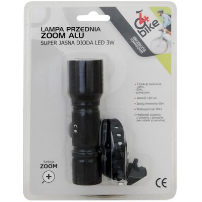 Фото - Велоаксесуари Zoom Lampka rowerowa przednia ALU  4bike 