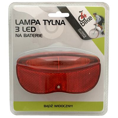Lampka rowerowa tylna 3LED na bagażn.-baterie 4bike