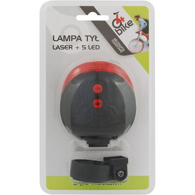 Lampka rowerowa tylna laser + 5LED 4bike