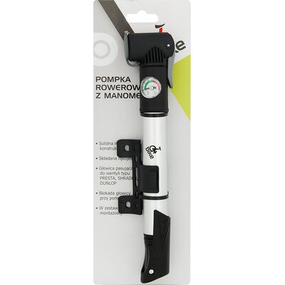 Pompka rowerowa na ramę z manometrem 4bike