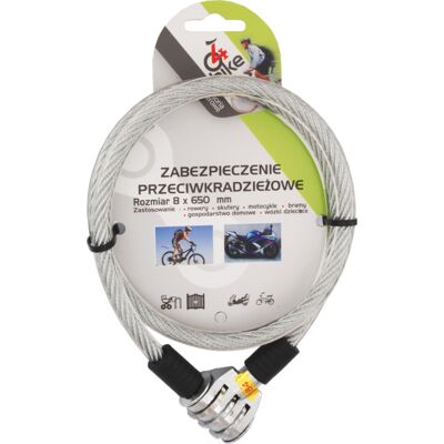 Zabezpieczenie rowerowe pętla szyfr 8 x 650 mm 4bike mix