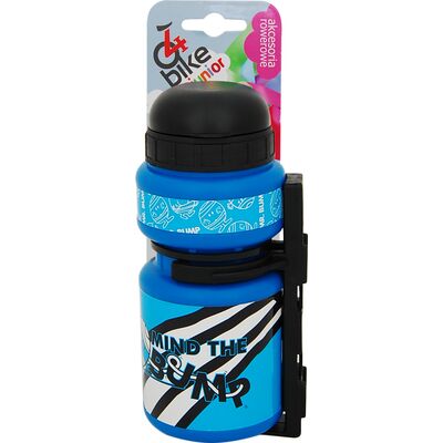 Bidon rowerowy dziecięcy niebieski + koszyk 250 ml 4bike junior