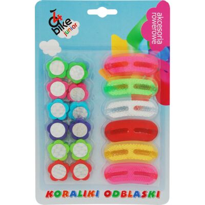 Koraliki rowerowe kwiatki + odblaski 4bike junior
