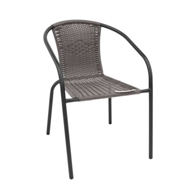 Fotel Bistro stal+rattan szary 51,5 x 72 cm
