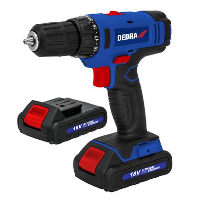 Wiertarko-wkrętarka 18 V, 2X1,5 Ah Li-ion, 1h, walizka