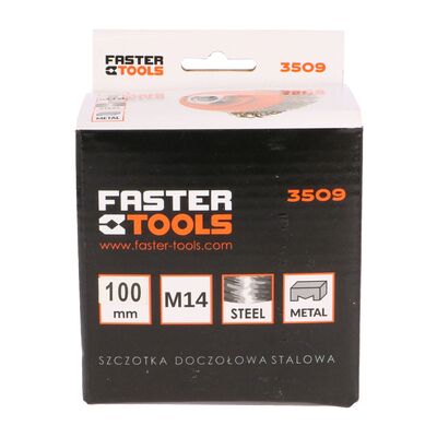 Szczotka doczołowa M14 - stalowa 100 mm FASTER TOOLS