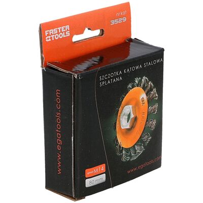 Szczotka kątowa splatana M14 - stalowa 80 mm FASTER TOOLS