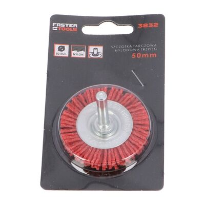 Szczotka tarczowa trzpień - nylonowa 50 mm FASTER TOOLS